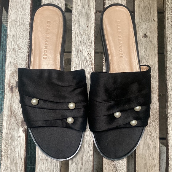 DEAR FRANCES black silky pearl flats size 37 - Picture 6 of 12